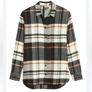 Madewell ex boyfriend button up flannel Bromley Plaid